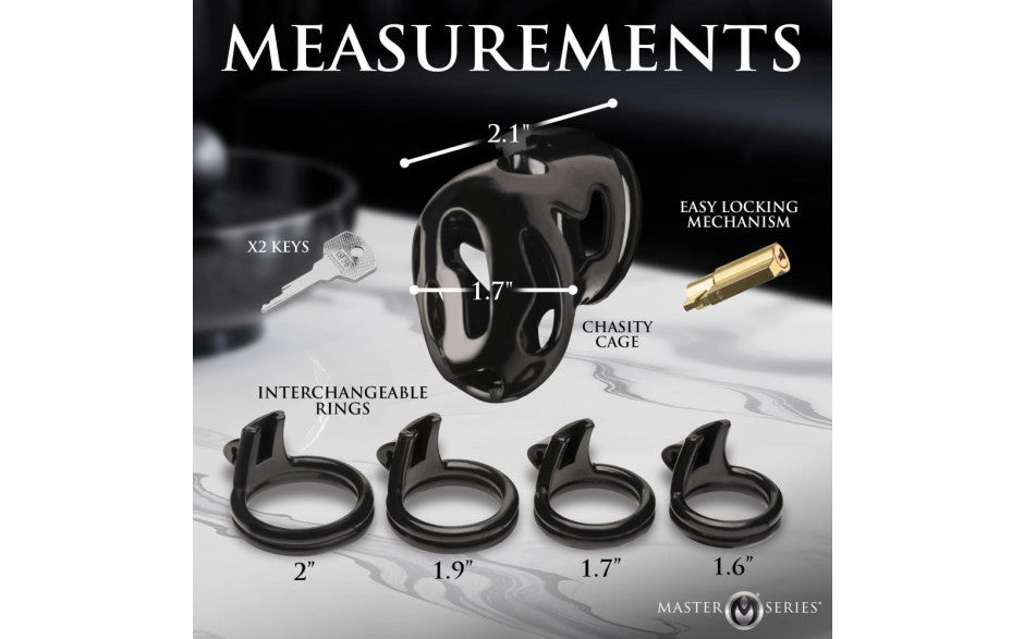 XR Brands Master Series Hard Stop Double Ring Mens Chastity Cage XR Brands