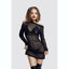Glossy Sheril 3 Piece Womens Wetlook Dress Set Black