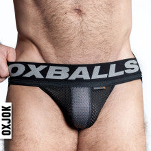 Oxballs Airmesh Swagger Sexy Mens Jockstrap Tar Black Main image