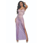 DreamGirl Ombre Glitter Mesh Gown Lilac Dreamgirl