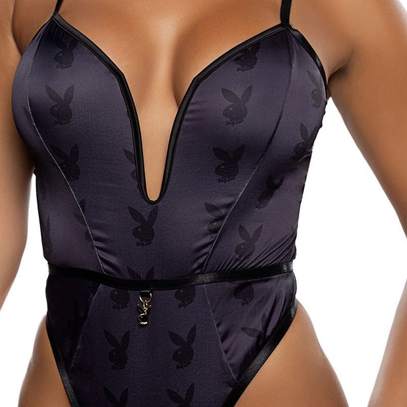 Playboy Lingerie Playboy Blackout Bunny Romper Black Playboy Lingerie
