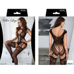 Killer Legs Lace Me Up Fishnet Bodysuit Black One Size Killer Legs