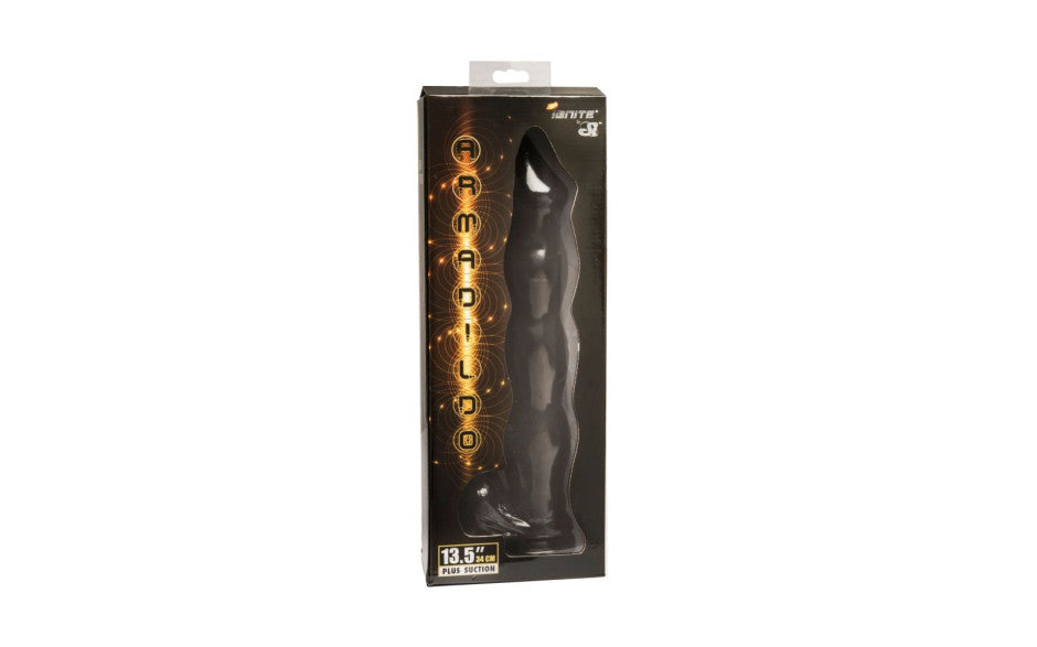 SI Novelties Giant Armadildo With Suction Cup & Balls Black LOVVA