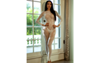 Killer Legs Straight Neck Lace Fishnet Full Bodystocking One Size White LOVVA