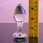 Adam & Eve PINK GEM GLASS Butt Plug With Pink Gem Base Medium 8.7cm Adam & Eve