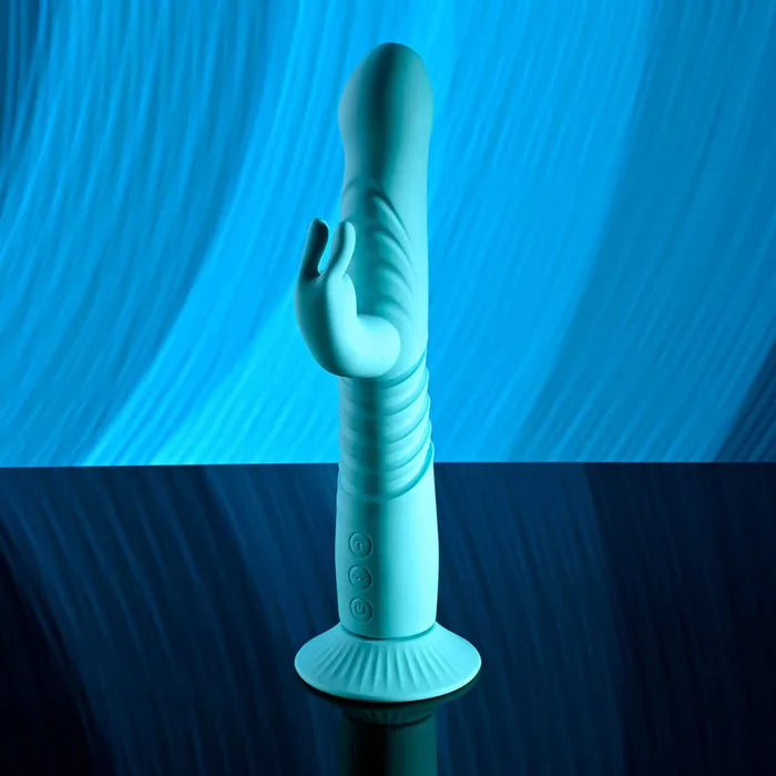 Evolved BUNNY HOP USB Rechargeable Thrusting Rabbit Vibrator With Suction Base 25.1cm Secondary image