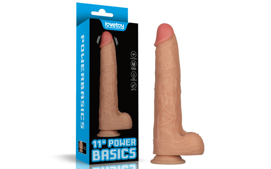 Lovetoy USB Power Basics Vibrating Realistic Cock 11 Inch Lovetoy