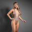 Fantasy Lingerie DOMINA Crotchless Chain Detail Teddy & Handcuffs Grey S / M Fantasy Lingerie