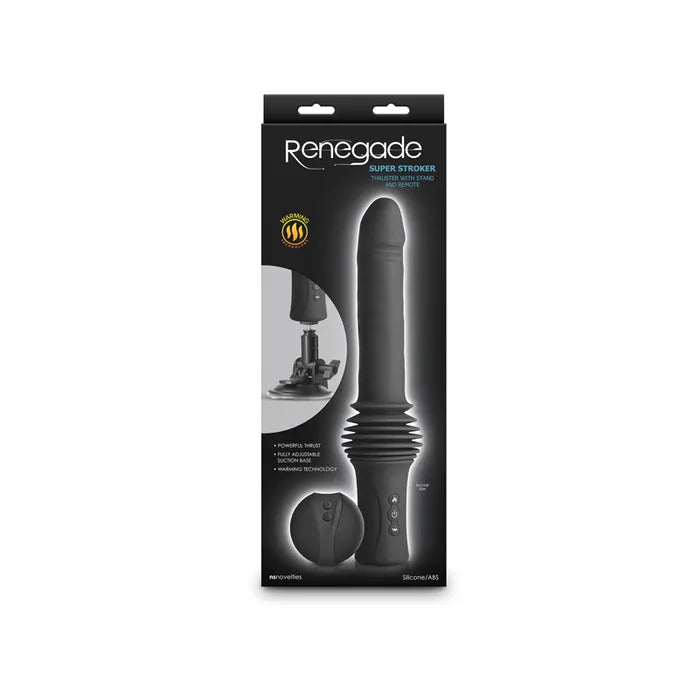 NS Novelties Renegade Super Stroker USB Rechargeable Thrusting Vibrator With Remote Control & Stand 36.8cm NS Novelties