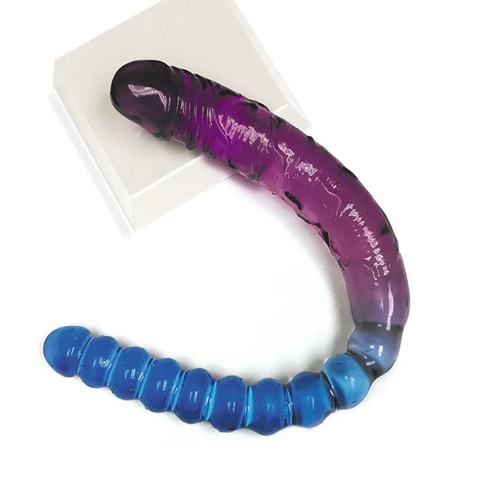 Icon Brands Shades Jelly TPR Double Dong 17 Inch Voilet / Blue Secondary image
