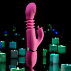 Evolved PINK DRAGON USB Rechargeable Thrusting Rabbit Vibrator 24.2cm Evolved