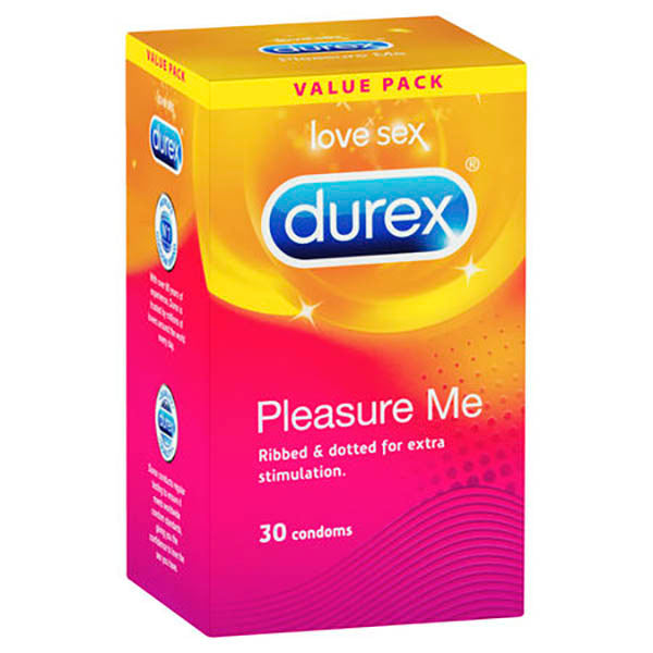 Durex Pleasure Me Ribbed & Studded Condoms 30 Pack
