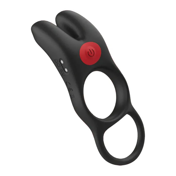 Icon Brands Red Dot Rings V1 USB Rechargeable Vibrating Cock Ring With Remote Black Icon Brands