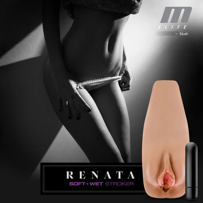 Blush Novelties M Elite Soft & Wet Renata Vibrating Vagina Stroker Ta Blush Novelties
