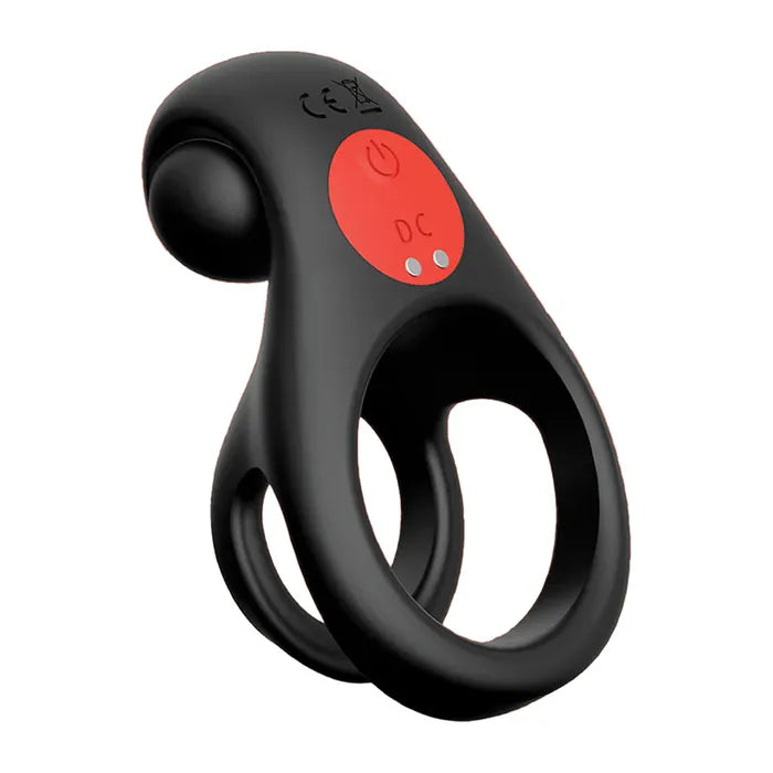 Icon Brands Red Dot Rings V2 USB Rechargeable Vibrating Cock Ring With Remote Black Icon Brands