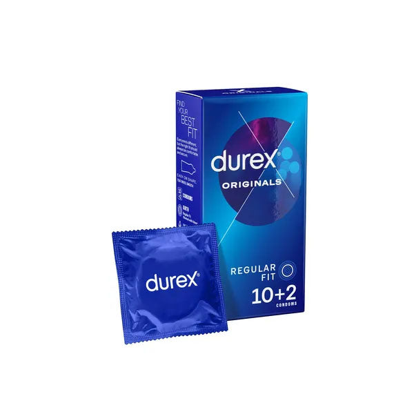 Durex Originals Regular Fit Latex Condoms 10 Pack + 2 Free