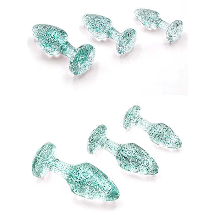 Adam & Eve Glitter Gem Butt Plugs Set Of 3 Sizes Adam & Eve