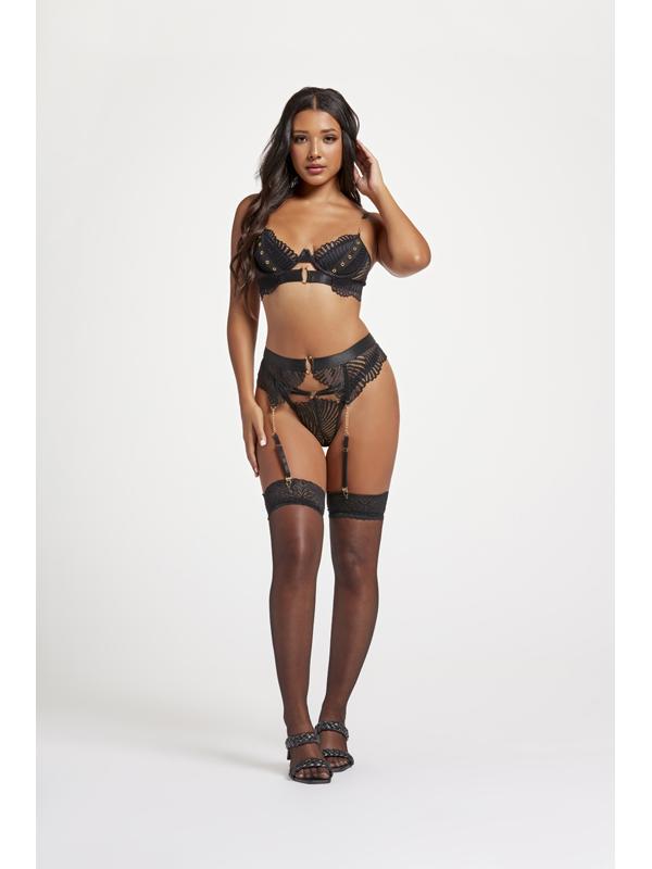 Seven Til Midnight Unchained Love Three Piece Bra Set Black Secondary image