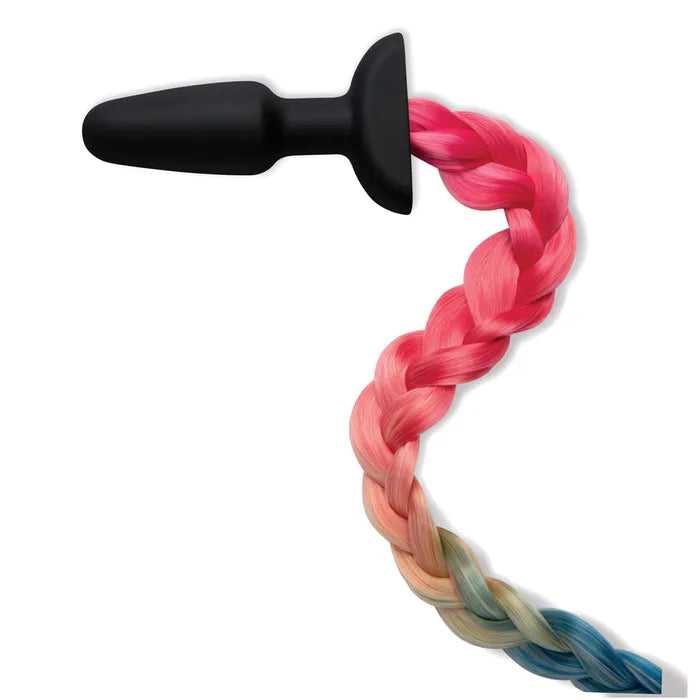 WhipSmart Furry Tales Silicone Butt Plug With Rainbow Tail WhipSmart