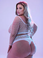 Lapdance 2pc Glow In The Dark Long Sleeve Crop Top and Panty Set Q Lapdance Lingerie