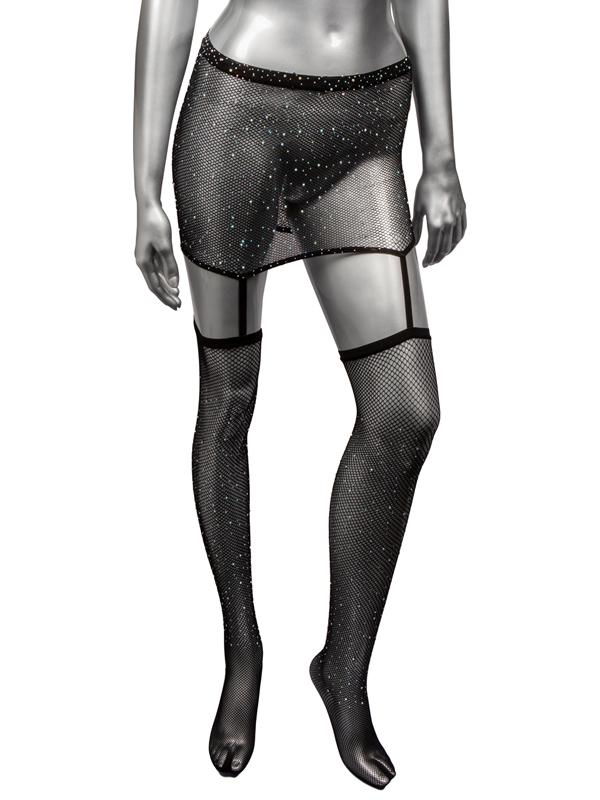 Radiance One Piece Plus Size Garter Skirt With Thigh Highs CalExotics Main image
