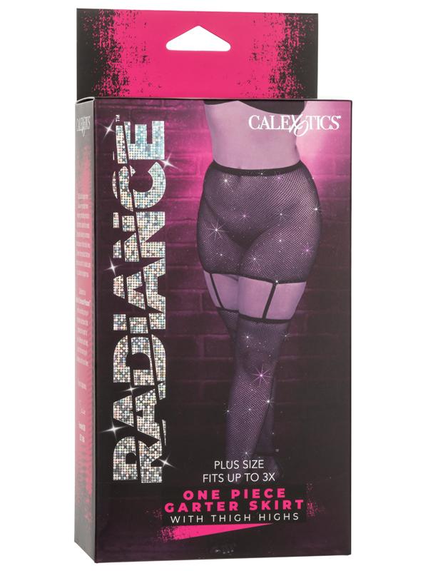 Radiance One Piece Plus Size Garter Skirt With Thigh Highs CalExotics