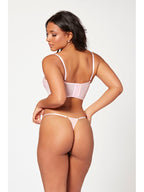 2 Pc Bustier And Thong Panty Set 11552 PINK S (H) Seven Til Midnight