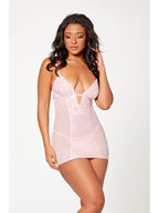 2 Pc Slim Fit Chemise And Thong Panty Set 11553 PINK M (H) Seven Til Midnight