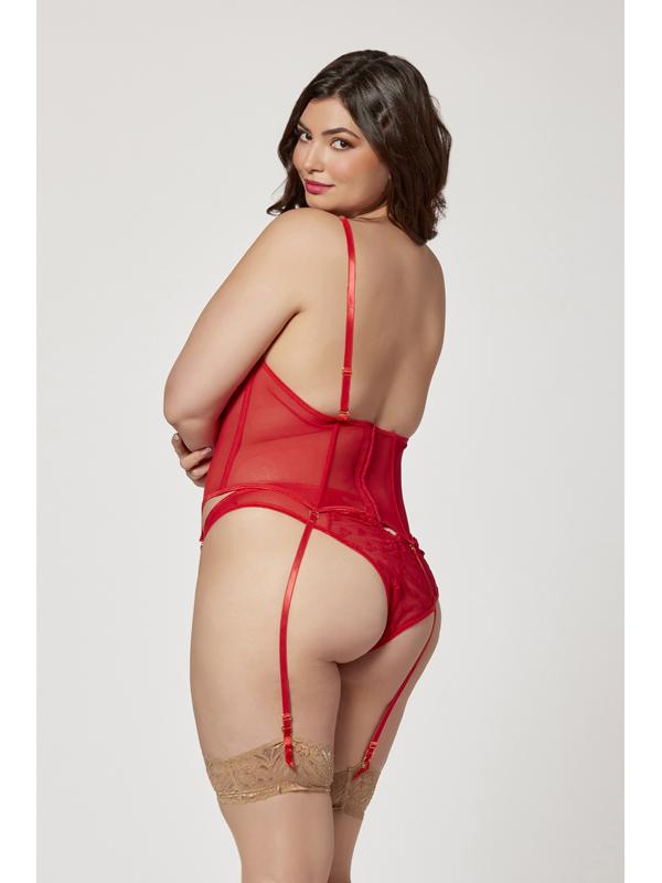 Seven Til Midnight Bustier & Panty Set Red 2 Piece Secondary image