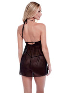 Eco Lace And Mesh Chemise Black S/M Baci