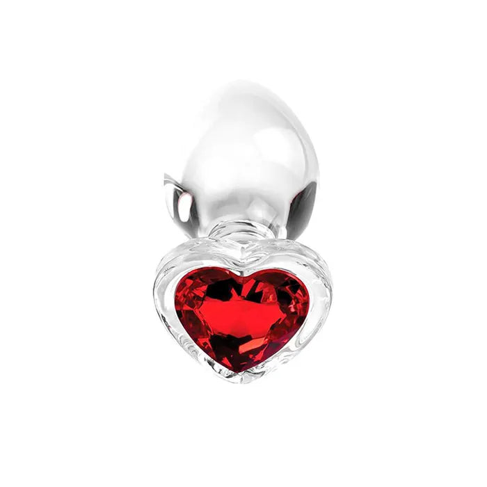Adam & Eve RED HEART GEM GLASS PLUG SET Butt Plugs Set Of 3 Sizes Adam & Eve