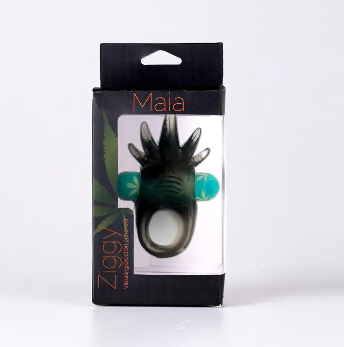 Maia Ziggy USB Rechargeable Vibrating Cock Ring Hemp Green Maia Toys
