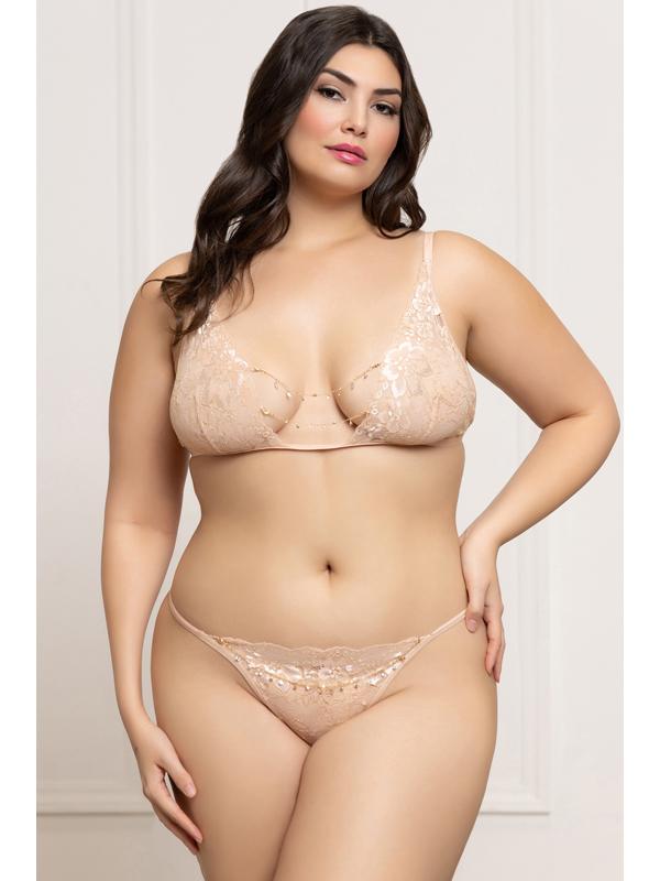 Two Piece Bra Set STM-11795XP-Champagne-O/S QUEEN (P) Seven Til Midnight Main image