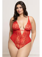 Mesh Teddy with Open Crotch STM-11797XP-Red-O/S QUEEN (P) Seven Til Midnight