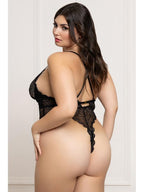 Floral Lace Teddy STM-11825XP-Black-OSX (P) Seven Til Midnight