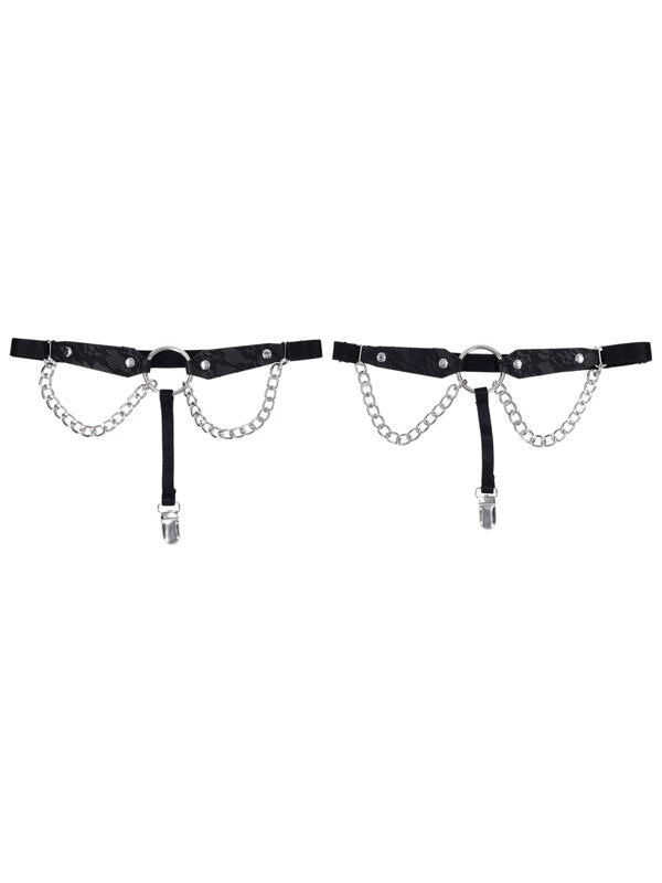 Sex and Mischief Chain Lace Garters Secondary image