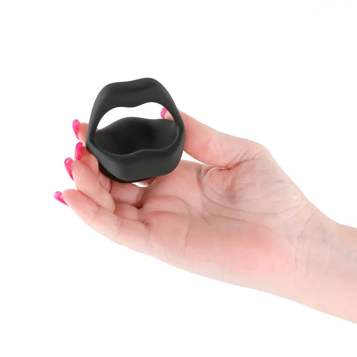 NS Novelties Techno Strobe USB Rechargeable Vibrating Cock Ring With App Control Black NS Novelties
