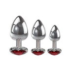 Adam & Eve Three Hearts Gem Anal Plug Set Butt Plugs With Gem Bases Set Of 3 Sizes Adam & Eve