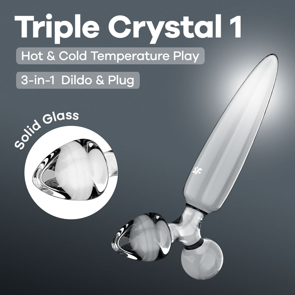 Satisfyer Triple Crystal 1 Glass 3 In 1 Butt Plug Satisfyer