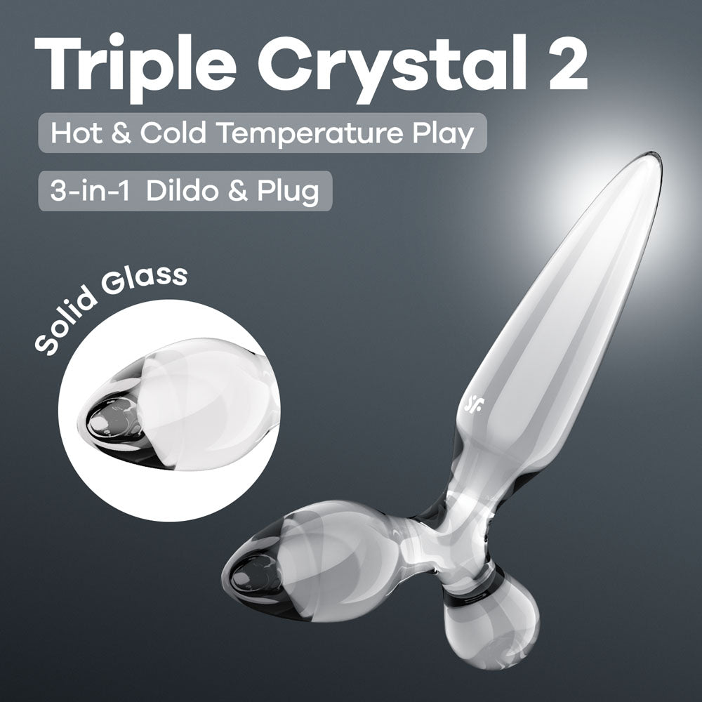 Satisfyer Triple Crystal 2 Glass 3 In 1 Butt Plug Satisfyer Main image