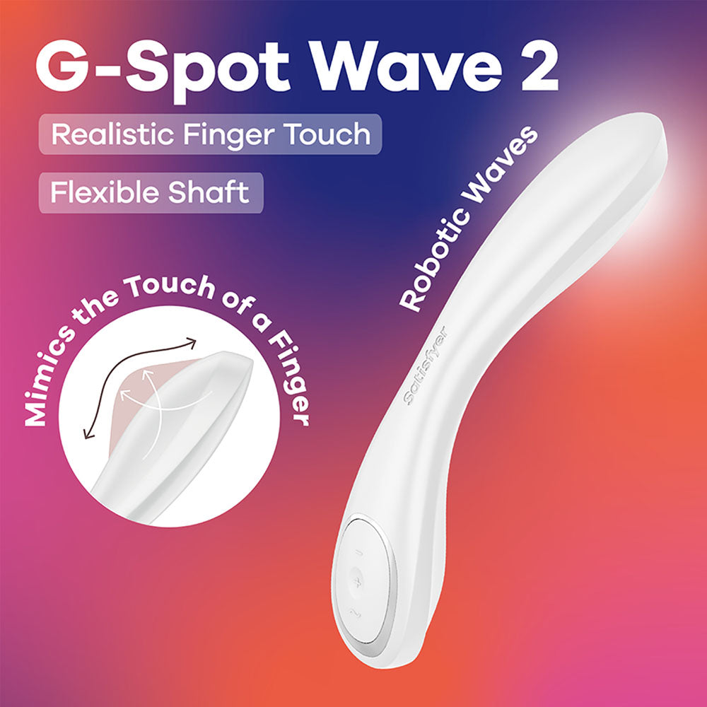 Satisfyer Wave 2 USB Rechargeable Flicking Tip G Spot Vibrator 23.6cm Satisfyer
