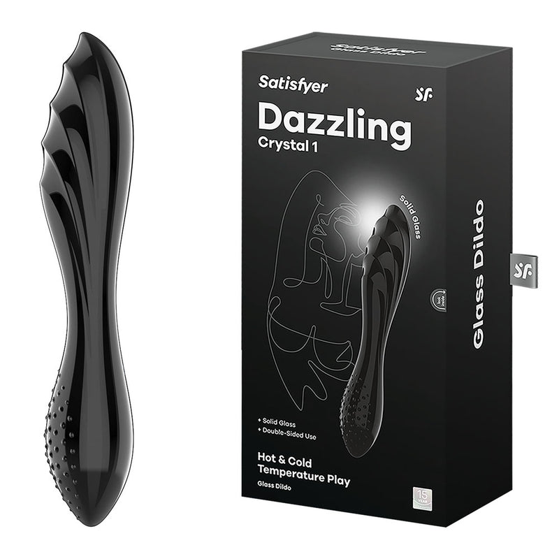 Satisfyer Dazzling Crystal 1 Glass Double Ended Dildo Black