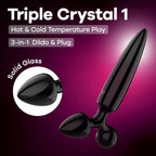 Satisfyer Triple Crystal 1 Black Glass 3 In 1 Butt Plug Satisfyer