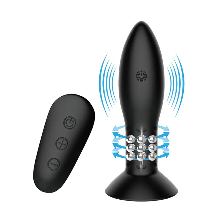 MR PLAY Rotation Beads USB Rechargeable Beaded Butt Plug With Wireless Remote Mr Play