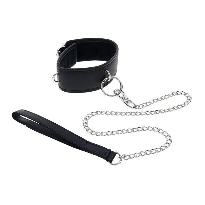 EDGE Collar & Leash Neck Restraint With Heavy Duty Metal Leash Black Secondary image
