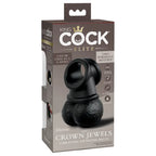 Pipedream King Cock Elite The Crown Jewels Vibrating Silicone Balls USB Rechargeable Vibrating Cock Ring Black Pipedream