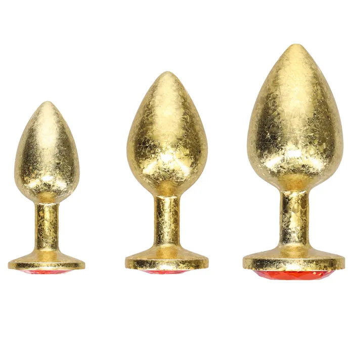 Shots Toys OUCH! Milan Collection Metal Anal Plug Set With Gem Bases Set Of 3 Sizes Shots Toys