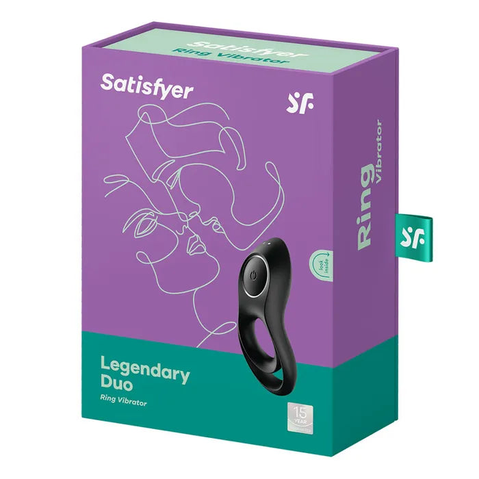 Satisfyer Legendary Duo USB Rechargeable Cock & Balls Ring Black