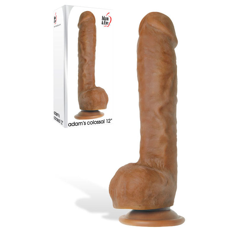 Adam & Eve Adam's Colossal Dong 12 Inch Brown - Lovva – LOVVA