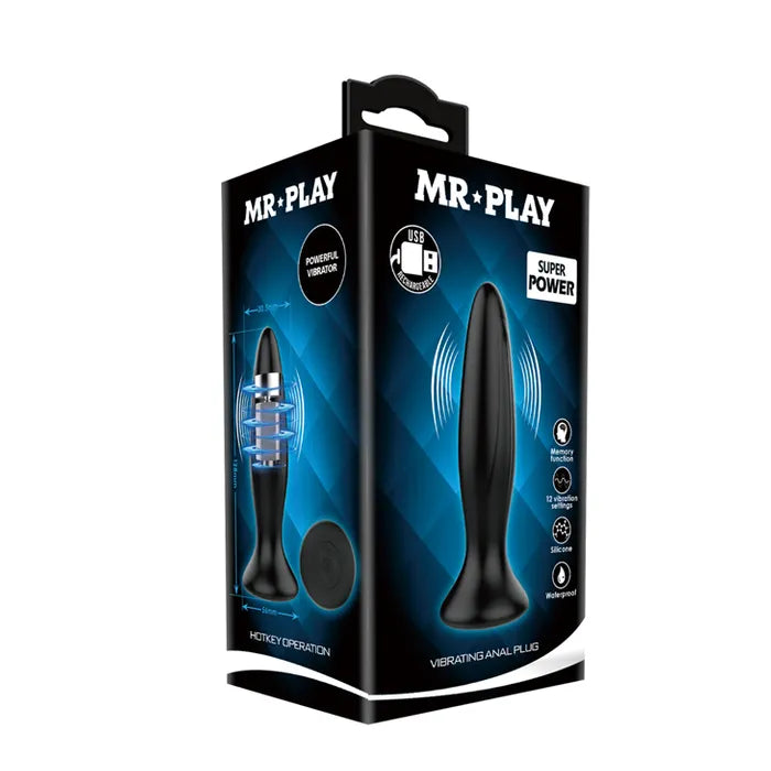 MR PLAY USB Rechargeable Vibrating Butt Plug Mr Play